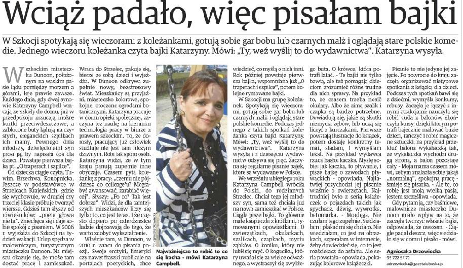 Red. Agnieszka Drzewiecka - Gazeta Lubuska - O twórczosci Katarzyny Campbell